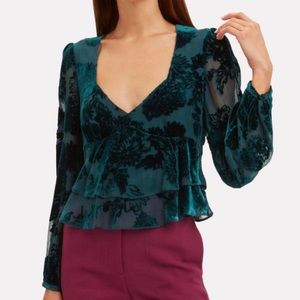 INTERMIX Size 4 Maxine Velvet Blouse
